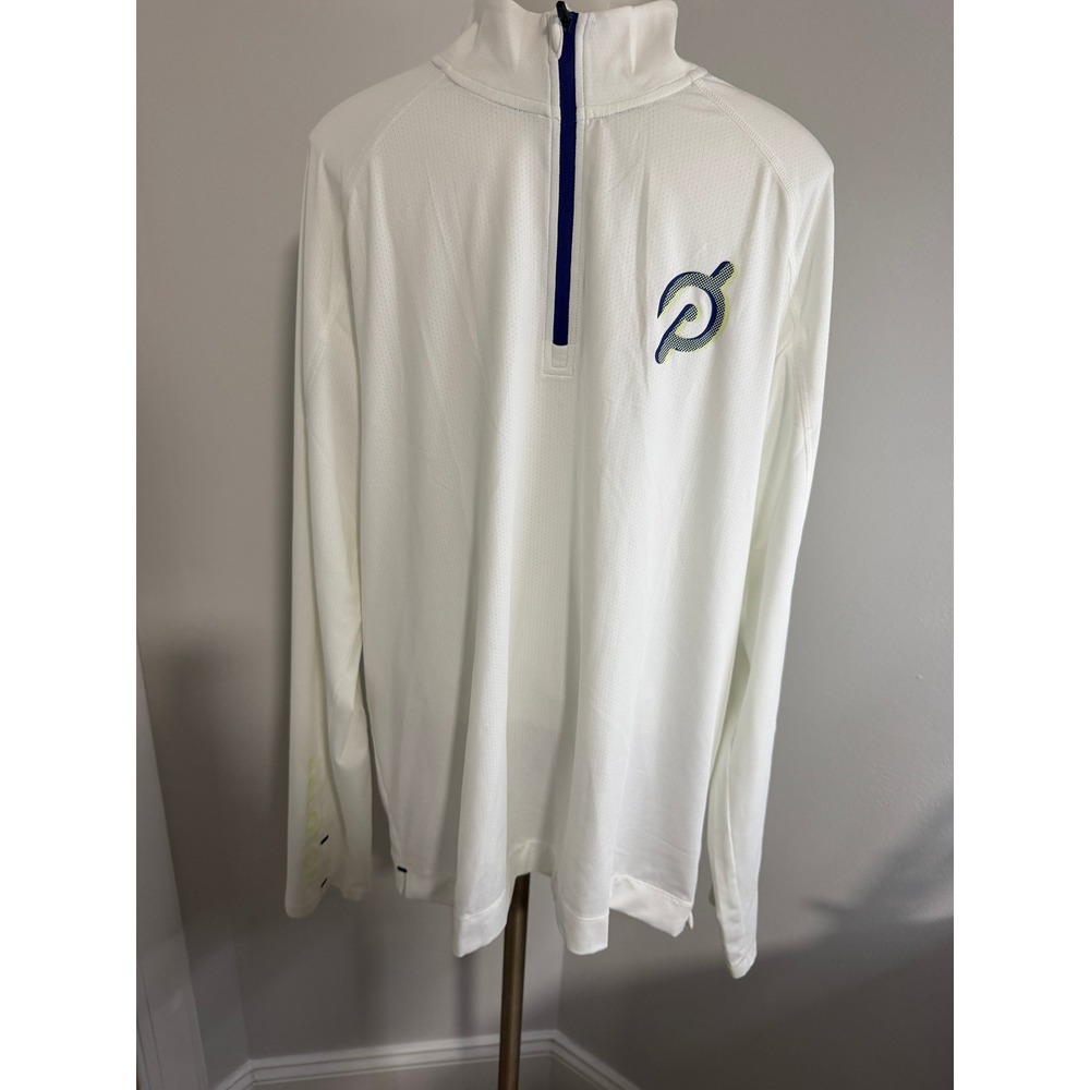 Rhone x Peloton Mens White Quarter Zip Pullover Performance Shirt Large